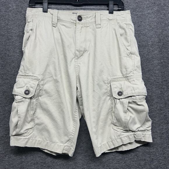 American Eagle Outfitters Other - American Eagle Cargo Shorts Mens Size 30 Tan Brown Longer Length 100% Cotton Y2K